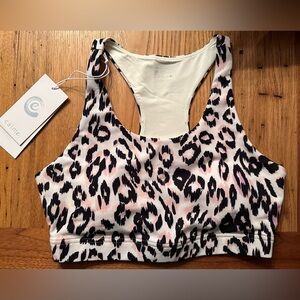 Johnny Was Calme Endurance Sports Bra in Leopard size Small NWT